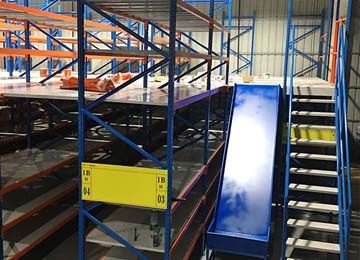 白云閣樓平臺貨架如何加快貨物流通？【易達貨架】