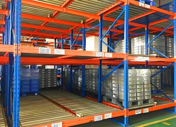 電商物流配送中心適合用東莞重力式貨架嗎？【易達(dá)貨架】